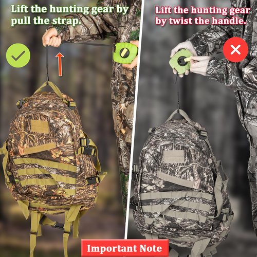 Seaperk Tree Stand Retractable Bow Hoist, Bow Rope, Bow Hunting Gear, Quick and Easy Reel Rope Up for Crossbow, Gun, Backpack, Rifle, Tree Stand Hunting Accessories