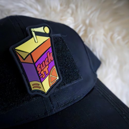 Suck It Juice Box - Parody PVC Morale Patch | Hook & Loop Backing