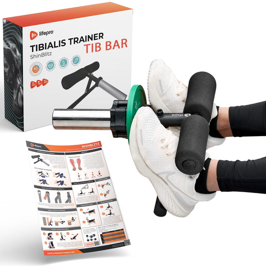 Lifepro Tib Bar for Anterior Tib Raise – Tibialis Bar for Dorsiflexion, Knees Over Toes, Calf Raise Block, Ankle Rehab, Tip Bar Training, and Lower Leg Strength Equipment