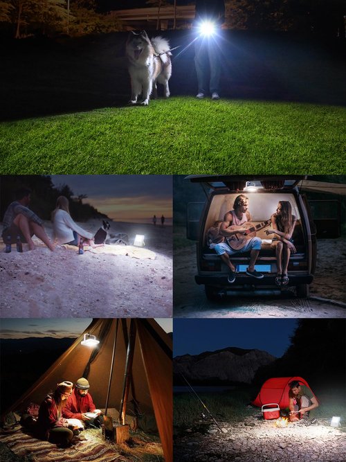 intelamp Solar Camping Lantern, Portable Outdoor Light,2000mAh Emergency Solar Light, Suitable for Fishing, Hiking, Camping, Garden, Courtyard, Corridor, Aisle