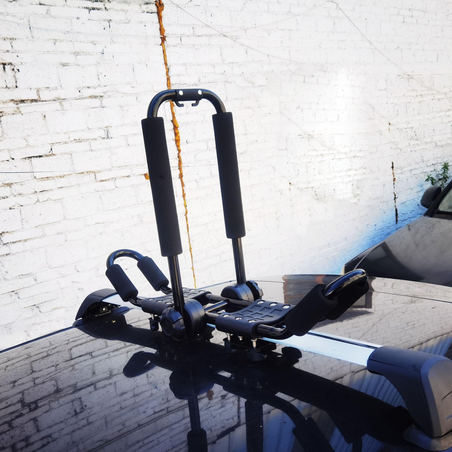 Folding Kayak roof Rack Adjustable for Kayak/Canoe/SUP,J-Bar Rack on Roof Mounting On SUV, Car and Truck Crossbars. (23-krf-2)