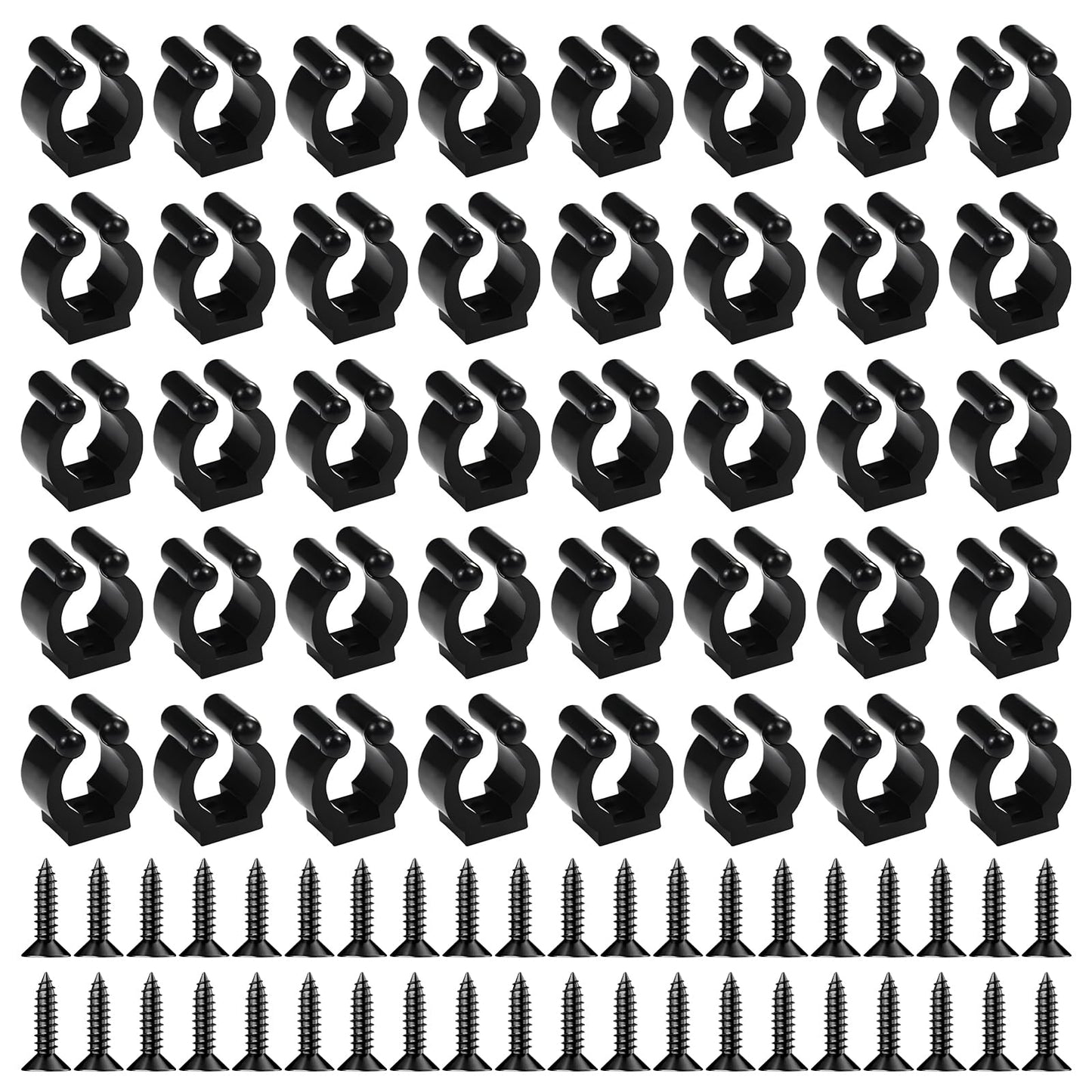 40 PCS Fishing Rod Clips, Wall Mounted Fishing Rod Holders, Billiards Snooker Cue Locating Clip Holder, for Fishing-Rods Billiards Cues Storage Rack