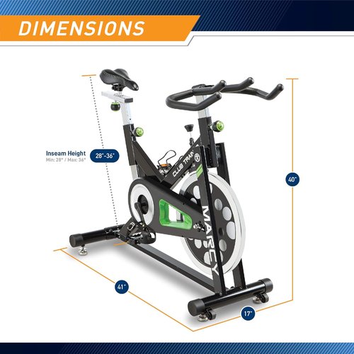 Marcy XJ-3220 Club Revolution Indoor Cycling Bike for Cardio Fitness - Black