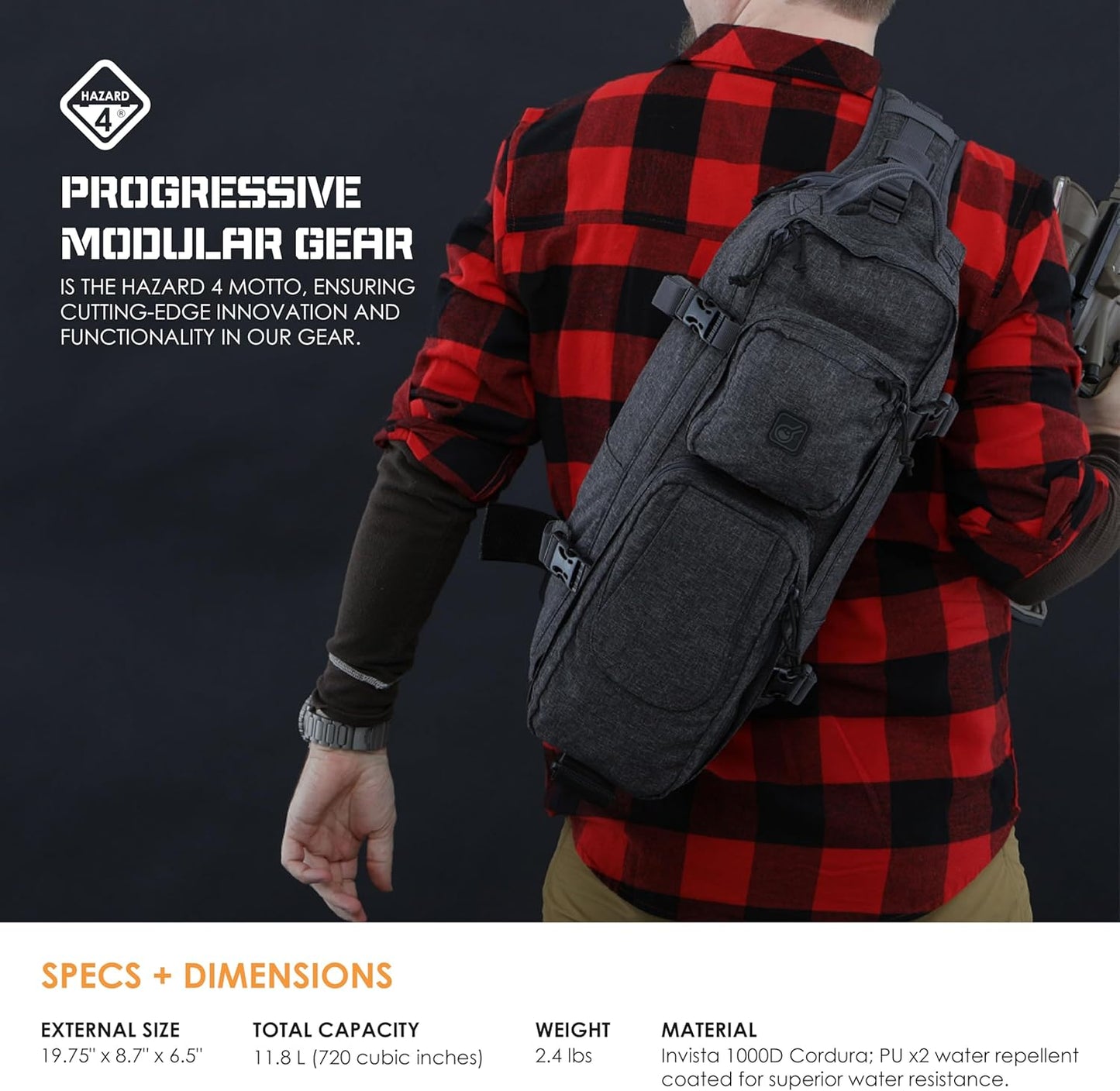 HAZARD 4 Grayman(TM) Plan-B Light Go-Bag Sling Pack (R) - Gray, Large