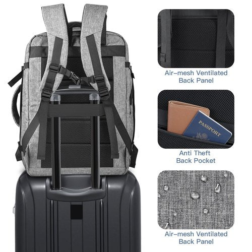 Gieury Black and Grey Carry On Backpack Bundle