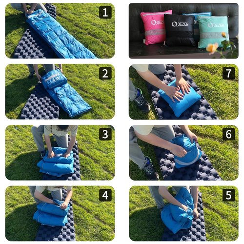 QEZER Down Camping Blanket Packable,600+Fill Power，Multi-Purpose Warm Camping Quilt for Outdoor Camping, Backpacking, and Hiking, 73x53 inches.（Blue）