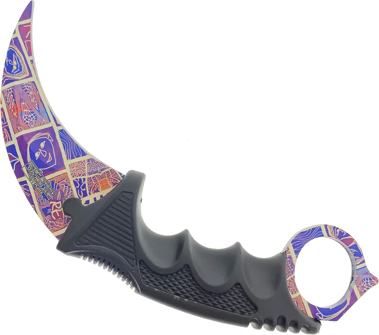 Falcon 7.5" CSGO Tactical Fixed Blade With ABS Sheath and Cord. For Collection, Gift, and Outdoors Camping Cut Ropes, Branches (Red Spider Web)