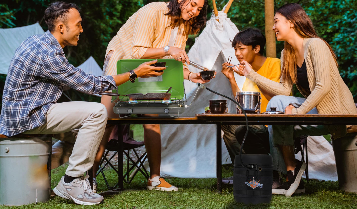 Flame King FK-GH-3LB Gas Hauler for 3LB Propane Tank-Insulated Protective Carry Case, Black