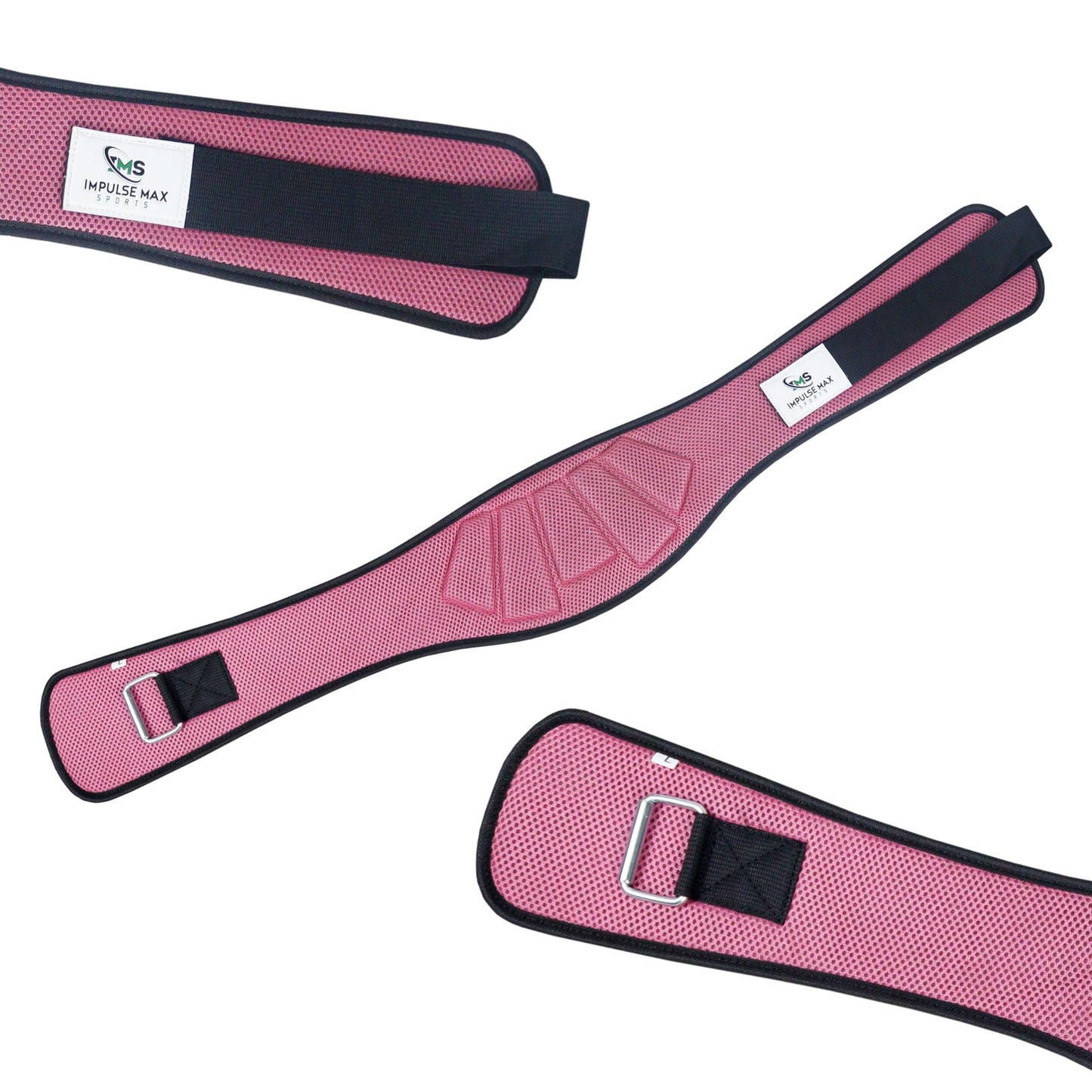 Impulse Max Sport Adjustable Weight Lifting Belt | Enhance Stability & Support for Powerlifting, Bodybuilding, and Fitness Workouts (Pink, Medium)
