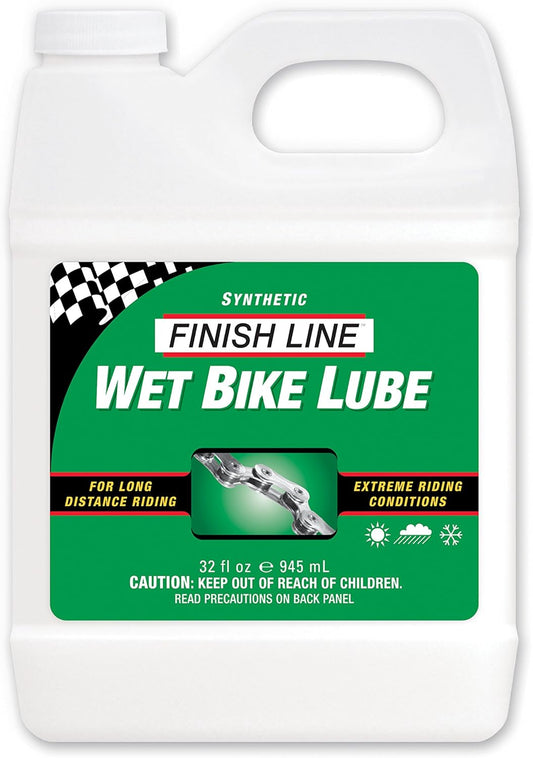 Finish Line WET Bicycle Chain Lube, 4-Ounce Drip Squeeze Bottle