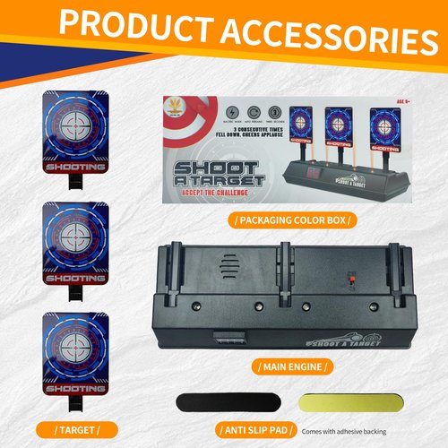 NSUKAKULU Three Bullseye Target Digital Display Design, Automatic Pop-Up Function, Shooting Competition Training (Three Bullseye Target)