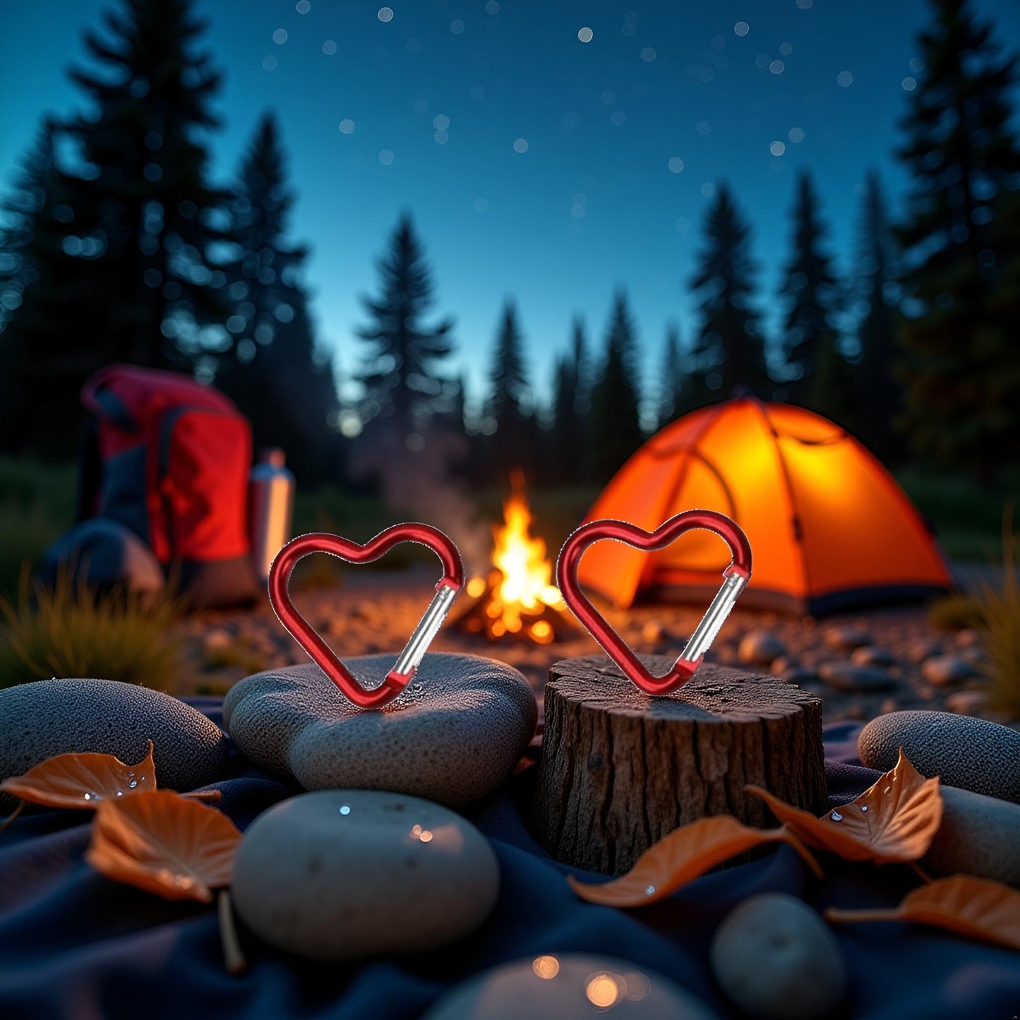 2Pcs Red Heart Shape Carabiners Keychain Clips Snap Hook Key Ring for Camping Accessories Backpack Water Bottle Aluminum Alloy Accessory and Keychain Carabiners，Accessories