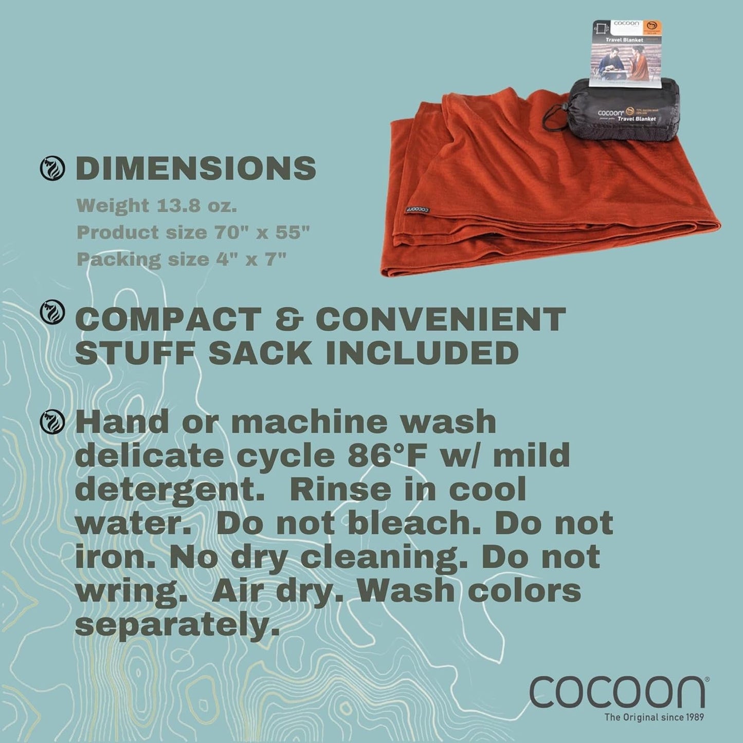 cocoon - Premium - Merino Wool/Silk Travel Blanket - Cozy, Soft, Warm, Lightweight - Graphite Grey
