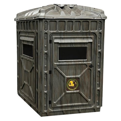 Outta Site Thicket 5-Sided Hunting Blind – 2-3 Persons Hard-Sided Ground Blind for Deer, Turkey Hunting – Oak