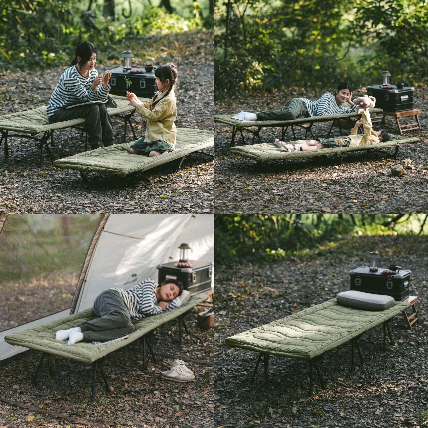 Naturehike Cot Mattress Pad, Sleeping Cot Pads, Comfortable Lightweight Cot Mat, Cotton Soft Warm Thick Camping Cot Pad, for Outdoor & Hiking, Snap Fasteners on The Bottom, with Storage Bag