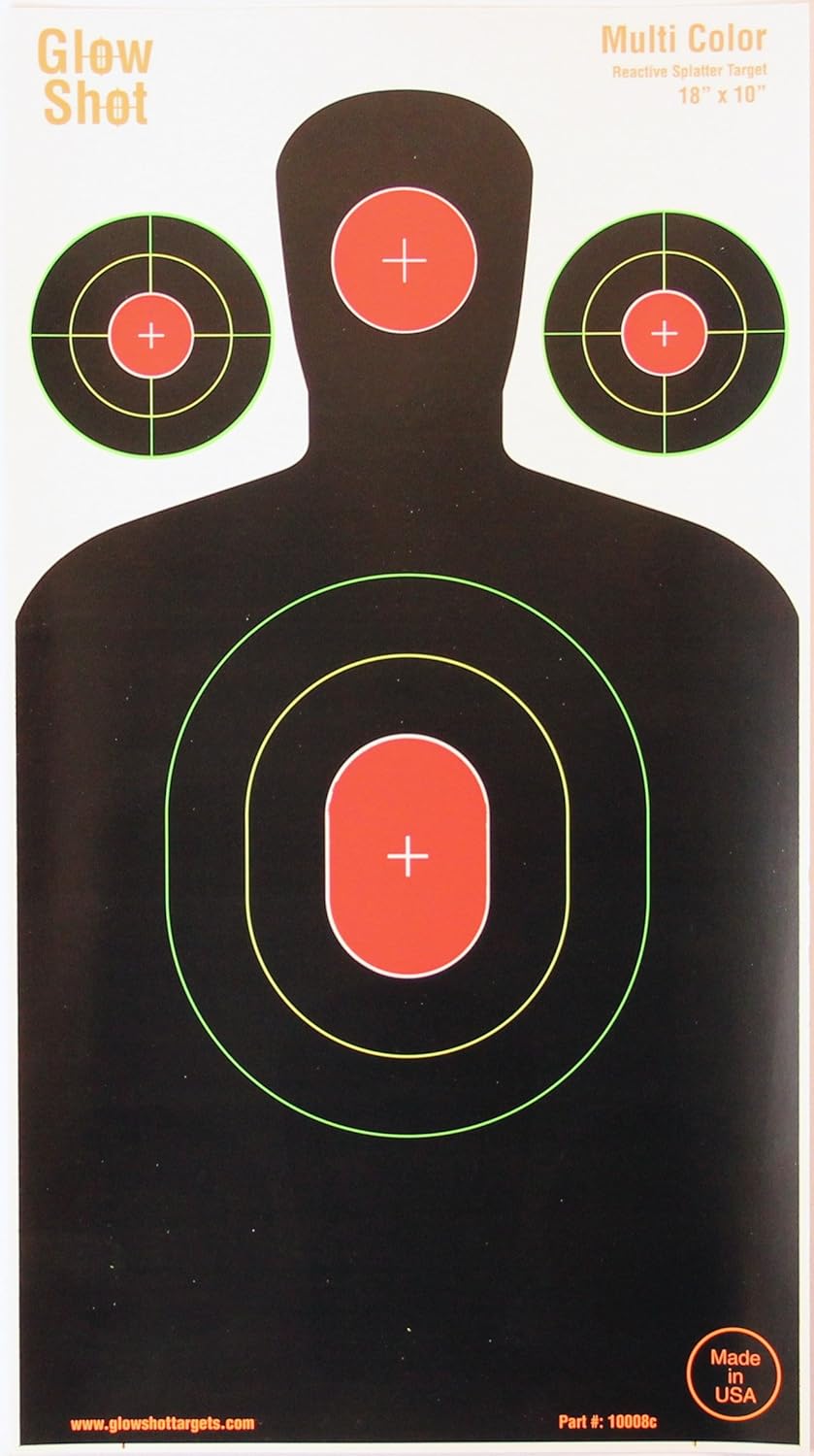 GlowShot Multi-Color Silhouette Splatter Target - 18" x 10" for Instant Hit Visibility