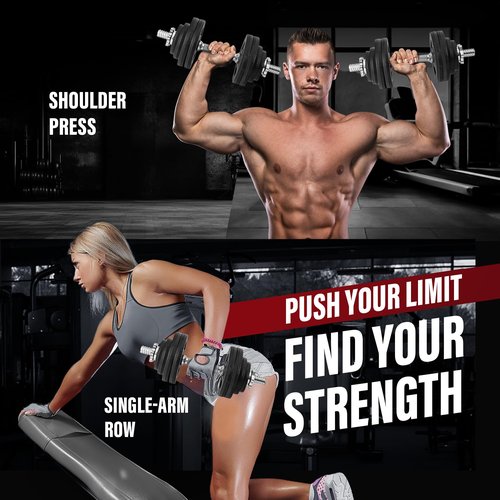 Yes4All 105lbs Pair Adjustable Dumbbell Set with Weight Plates, Star Lock Collars/Connector, 40lbs to 200lbs Adjustable Weight Plates Set