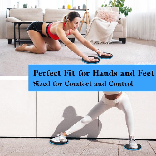 ZILLEEN Exercise Sliders for Working Out Blue Fitness Discs for Pilates Women Men, 10Pcs