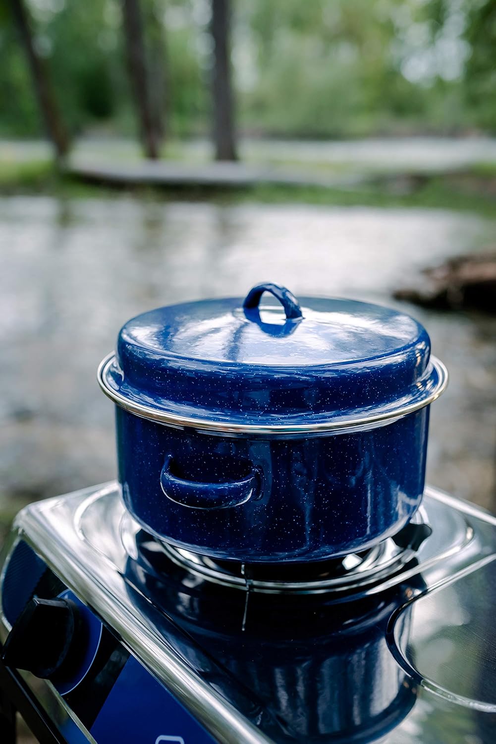 Stansport Enamel Cook Pot - Durable Camping Cookware for Outdoor Cooking