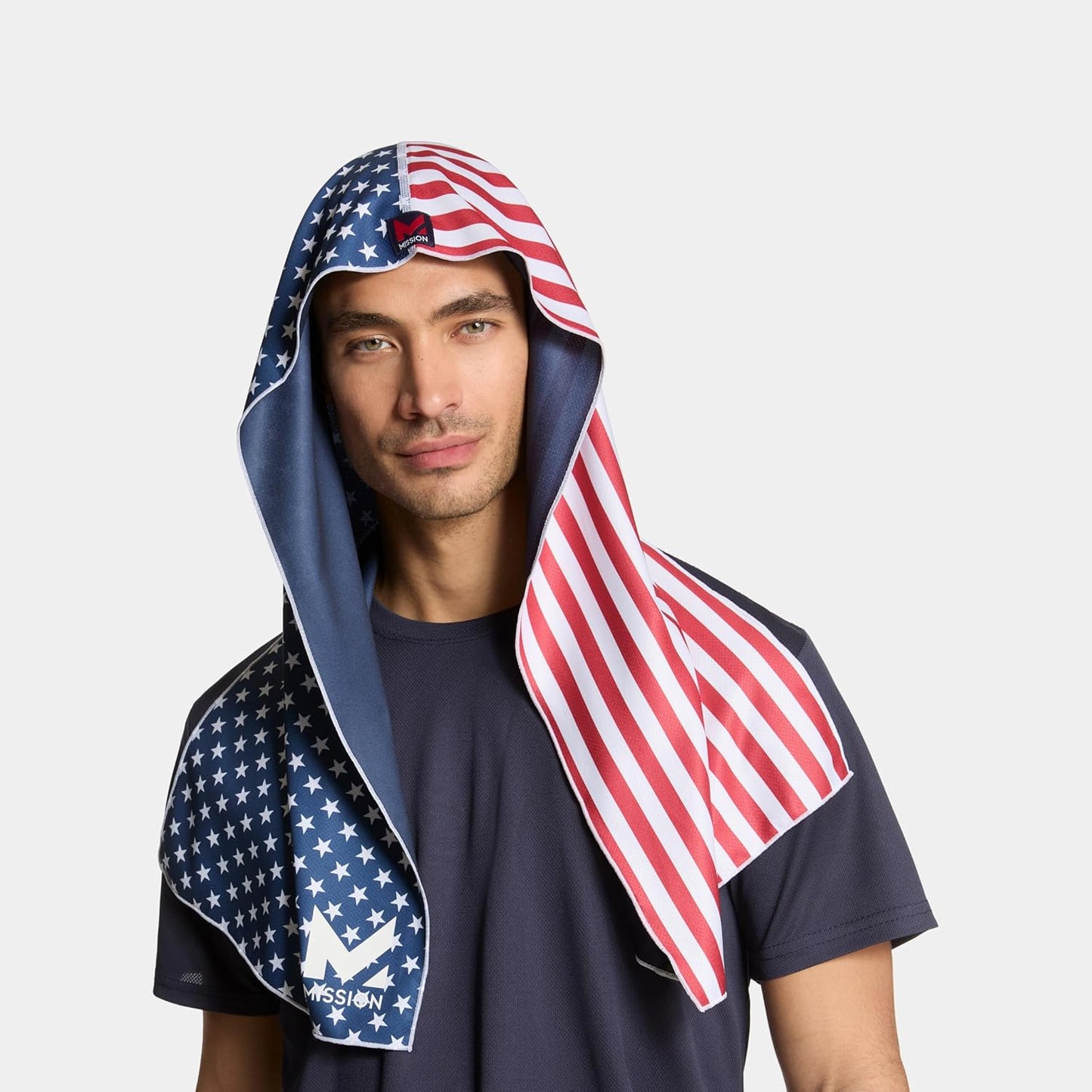MISSION Cooling Hoodie Towel- Hood Towel, Evaporative Cool Technology, Cools Instantly When Wet, UPF 50 Sun Protection, Contours Your Head to Stay in Place, Great for Sports, Fitness, Gym