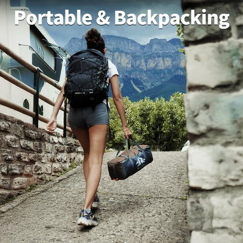 Night Cat Backpacking Tent 2 Person Lightweight Hiking Camping Tent with Foldable Pole, Double Layers Waterproof Fast Setup Ultralight Tent - 2 Doors