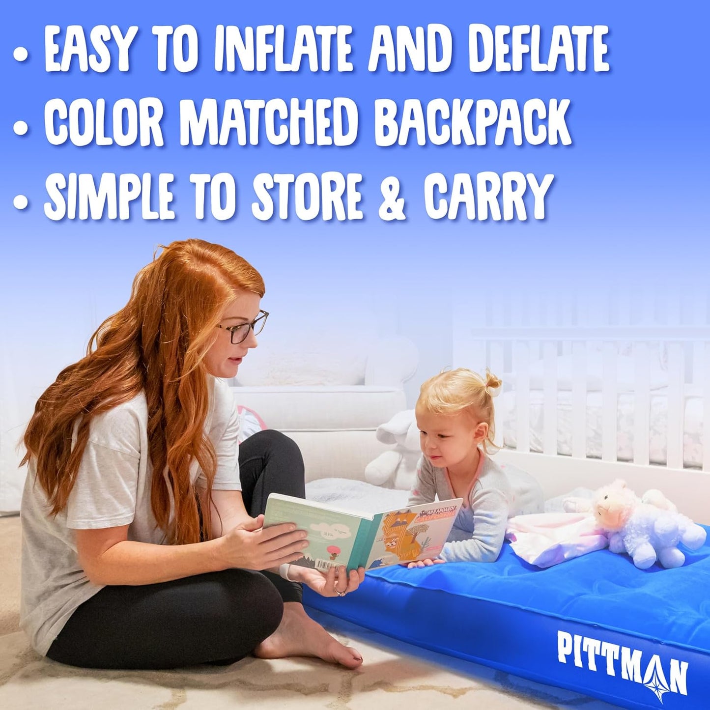 Pittman Outdoors Portable Battery Powered Air Pump with Fun Travel Backpack