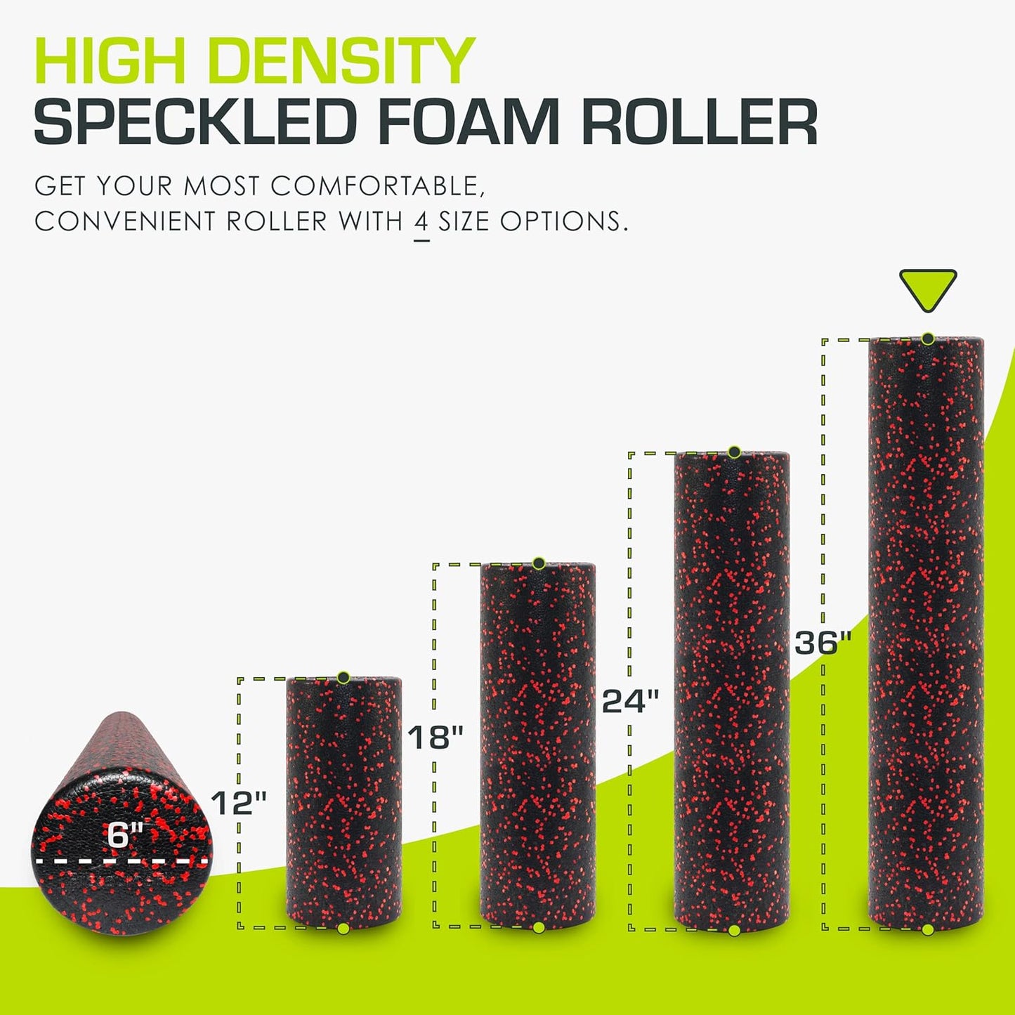 ProsourceFit High Density Foam Rollers 36 - inches Long, Firm Full Body Athletic Massage Tool for Back Stretching, Yoga, Pilates, Post Workout Muscle Recuperation, Black