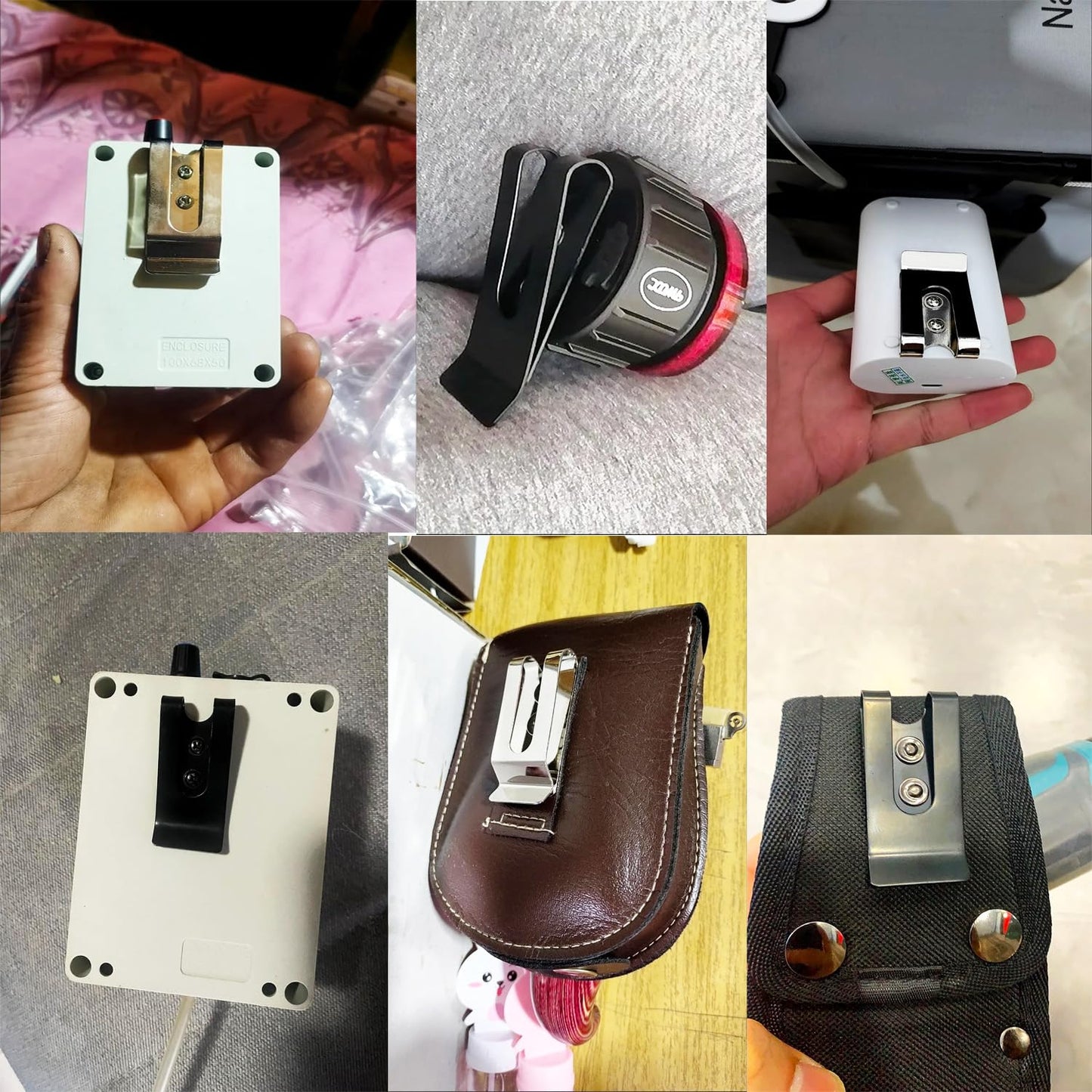 ArrErr 6 Pack Multitool Sheath Metal Belt Clip Replacement with Mount Screws Tool Pouch Buckle Spring Hook for Leatherman Multitool Belt Sheath EDC Belts Organizer Nylon Belts Clip Pouch Pocket