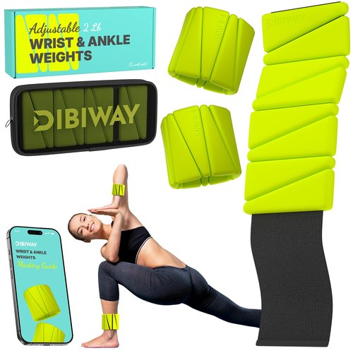 Wrist and Ankle Weights 2 lbs Each for Women - Adjustable Wrist Weights 2 lbs Each Perfect for Pilates, Walking and Yoga - Weighted Bangles for Legs and Arms - Wearable Weighted Bracelet for Women