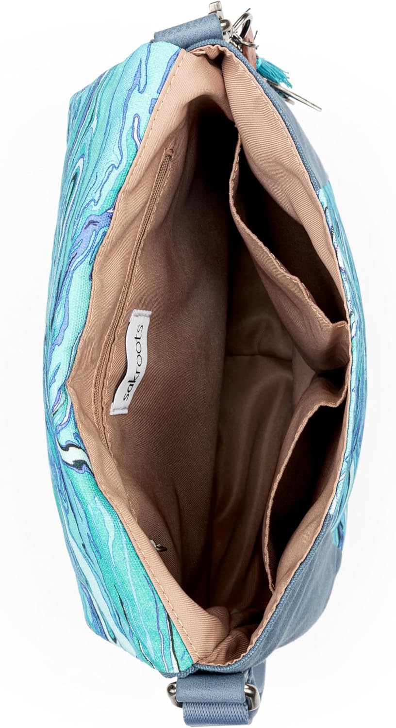 Sakroots Foldover Crossbody Purse - Women's Handbag For Everyday & Travel - Cross Body With Adjustable Shoulder Strap