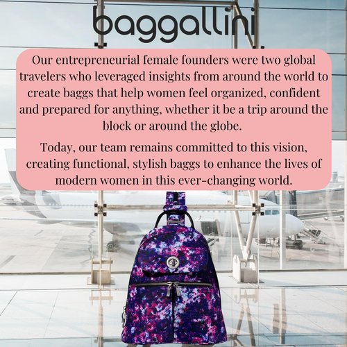 Baggallini Naples Convertible Small Daypack Sling Crossbody, Mulberry Opal