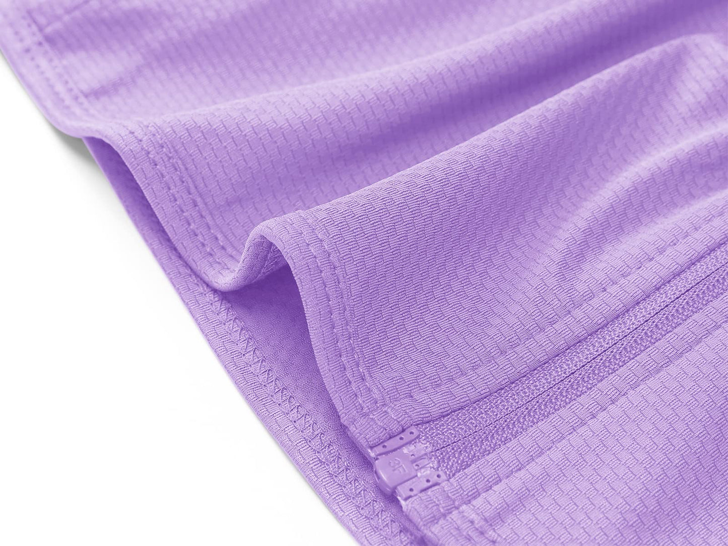MAGCOMSEN Women's Hiking Jacket Lightweight Long Sleeve UPF 50+ Sun Protection Shirt Breathable SPF Shirts with Thumb Holes Light Purple 2XL