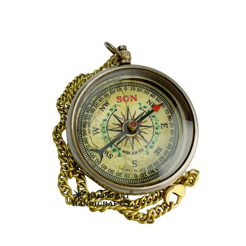 to My Son Never Forget That I Love You Motivational Gift Inspirational Quote Engraved Handmade Compass Boy’s Room Décor Graduation Back to School Birthday Sentimental Gift for Son from Mom and Dad
