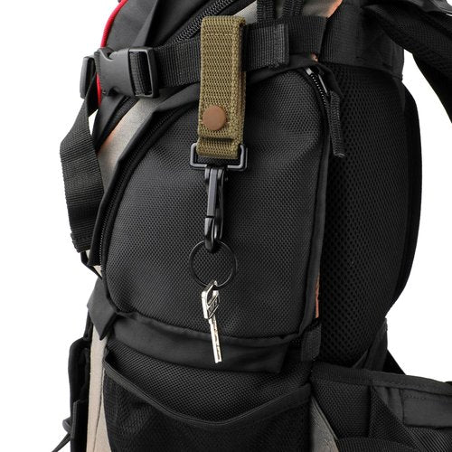 NQEUEPN 2pcs Heavy Duty Belt Key Holders, Duty Belt Loop Keeper Clip with Metal Snap and Nylon Molle Strap Fits 1.5-2.25 inch Wide Belts Key Ring Clip Keychain Gear Organizer Accessories