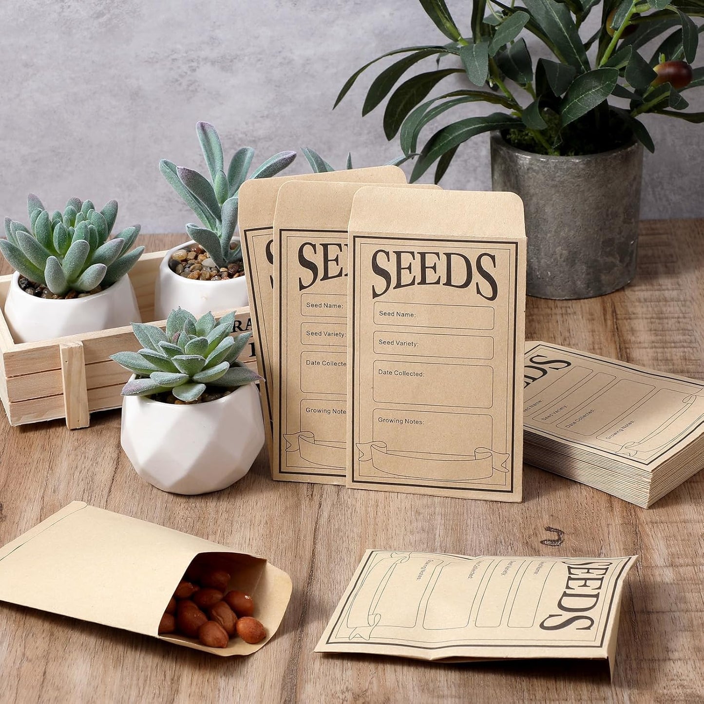 30 Pcs Seed Saving Envelopes Reusable Seed Kraft Storage Organizer Packets Envelopes for Flower Vegetable Plants Seeds Saving & Collecting 5.51 x 3.15 Inch