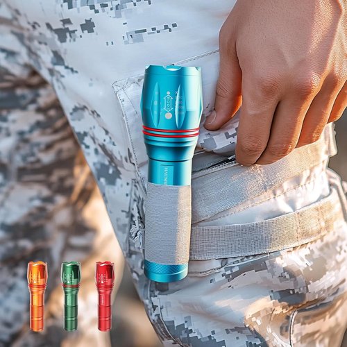 HAUSBELL A100 LED EDC Flashlights High Lumens,Bright, Zoomable, Waterproof, Powerful, Emergency Tactical LED Flashlights for Home and 5 Modes, Flashlight for Camping Gear、Hiking、Walking（2Pack）
