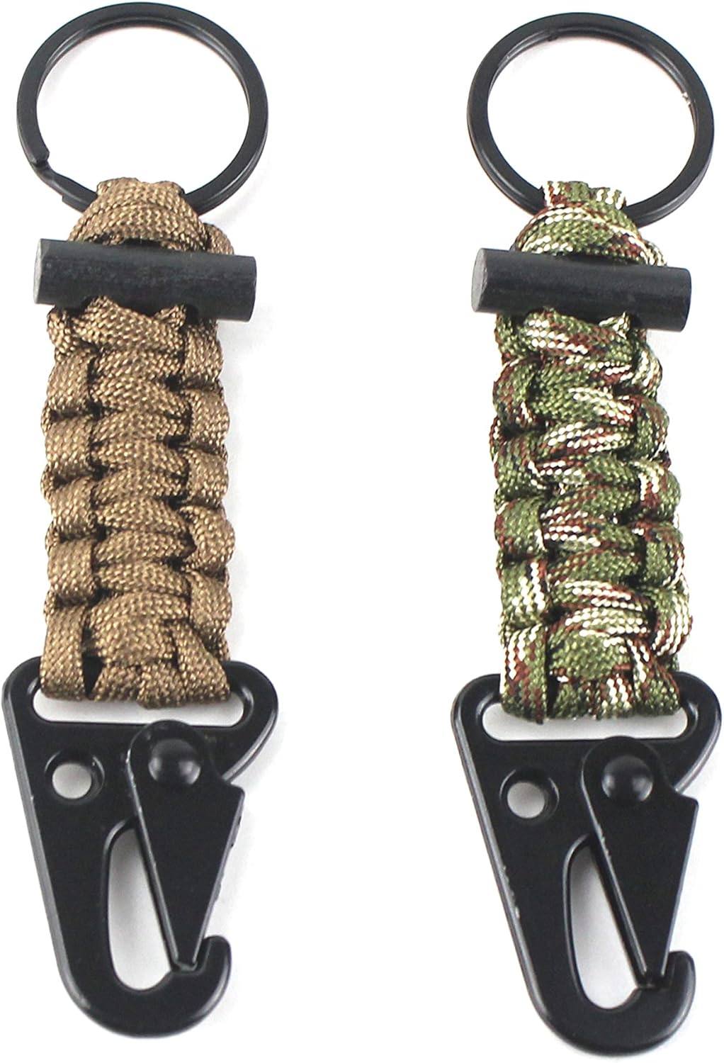 Paracord Keychain Carabiner 2PCS Pack Survival Paracord Lanyard with Fire Starter