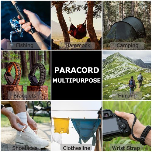 LUYADIN Paracord 325lb Diameter 2.7mm - 5 Strand Parachute Spool Cord - 100ft 200ft,Paracord for Camping,Hiking,Fishing,Outdoor and DIY