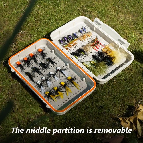 QualyQualy Fly Fishing Box, Fly Box Flies Case Jig Organizer Transparent Fly Fishing Tackle Box, Super Slim Flies Streamer Storage