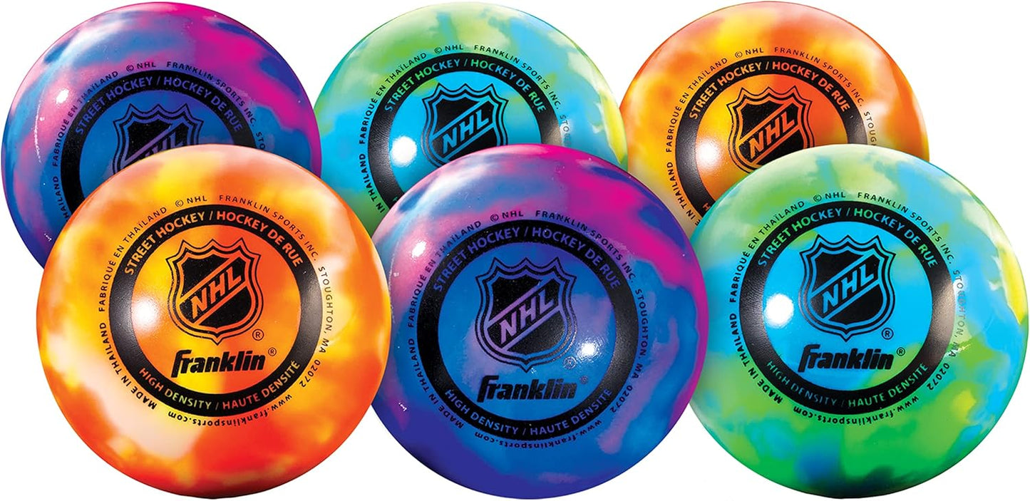 Official Size Franklin Sports NHL Street Hockey Balls | No Bounce | Assorted Colors