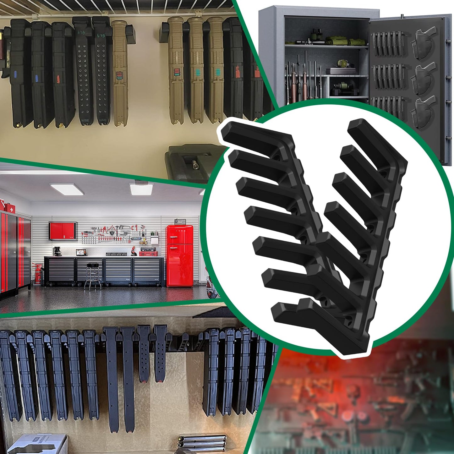 Aoanoko PMAG Rack Wall Mount,Mag Holder|AR Magazine Hodler|Wall Mount Display Mag Storage,Home Magazine Storage Rack,Mag Rack for Gun Safe,Locker,Cabinet,Shelf