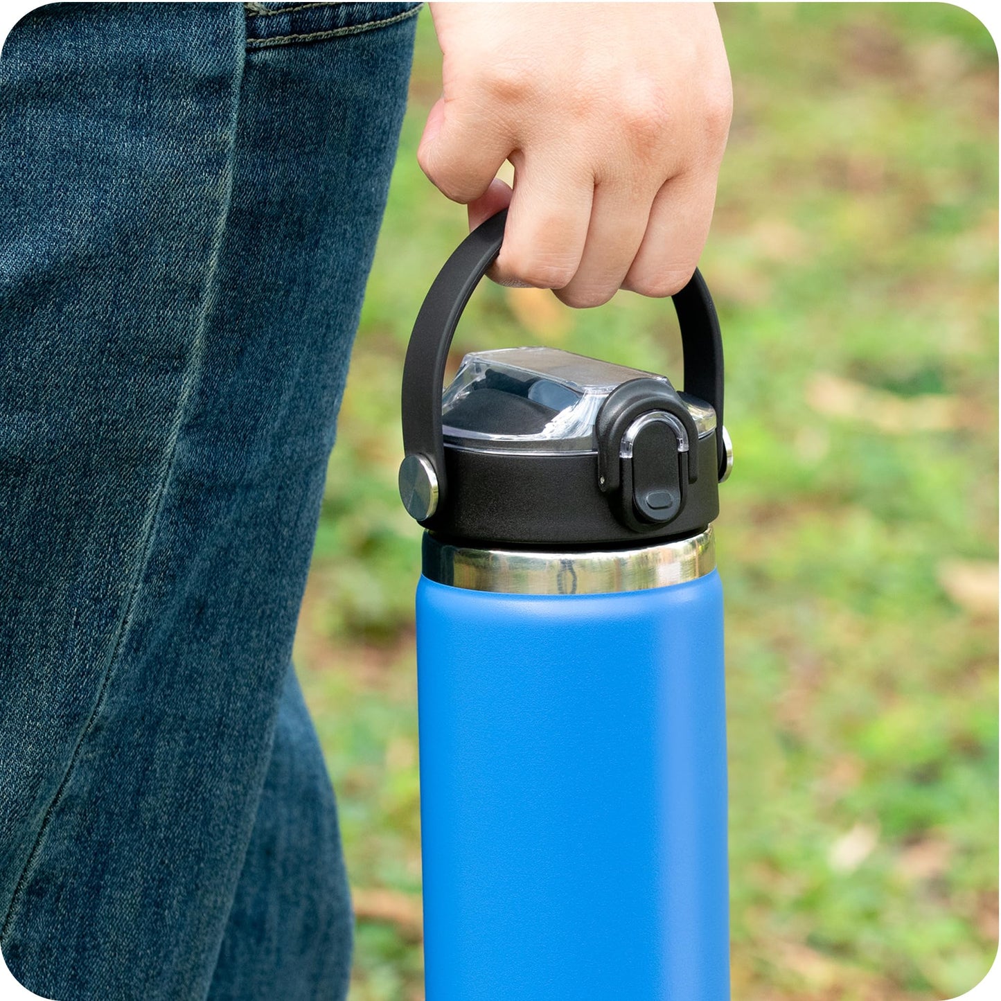 Prurex Auto Flip Straw Lid for Hydroflask 12-64 oz Wide Mouth,Replacement Lid with Soft Spout for Hydro Flask/Thermoflask/Iron Flask 2.28"Wide Mouth Bottles(1 pack)