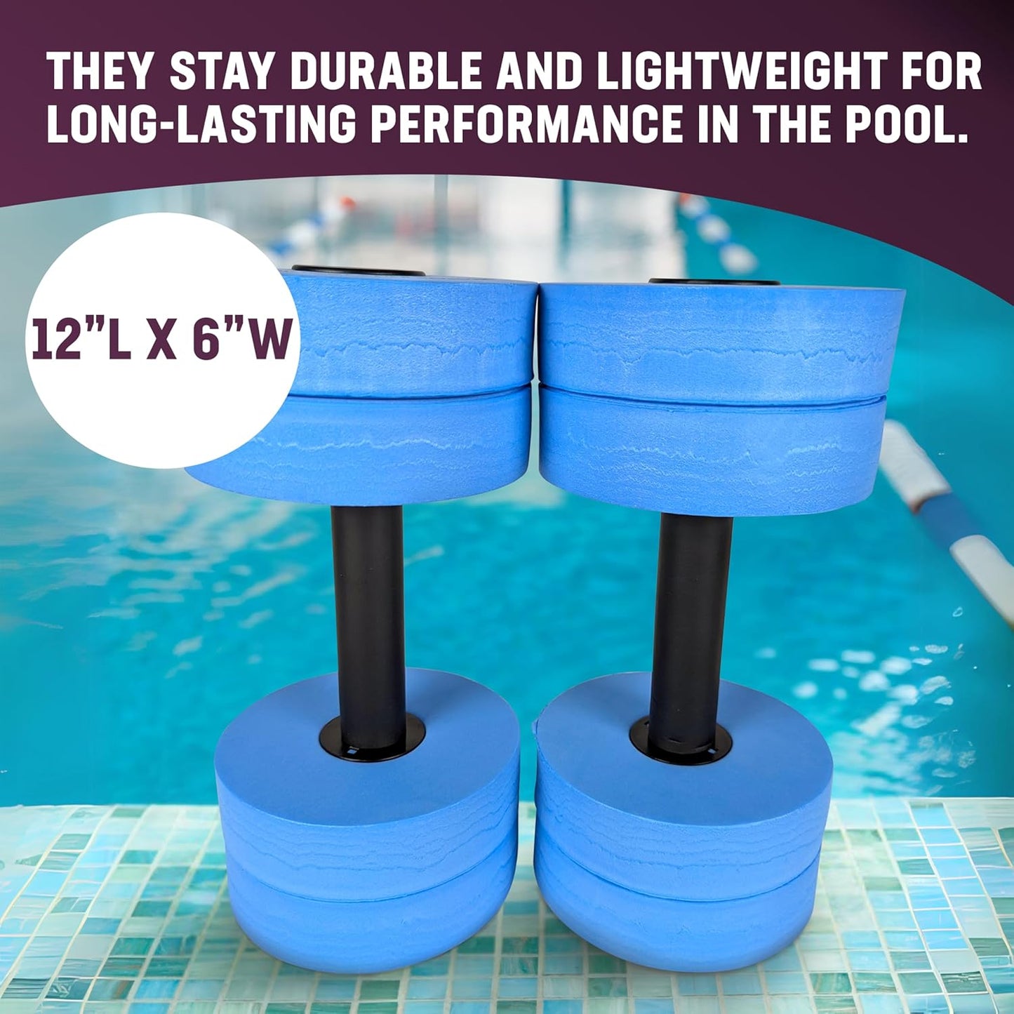 Kemp USA 12" Sky Blue and Navy Blue Workout Accessories Pair of Dumbells
