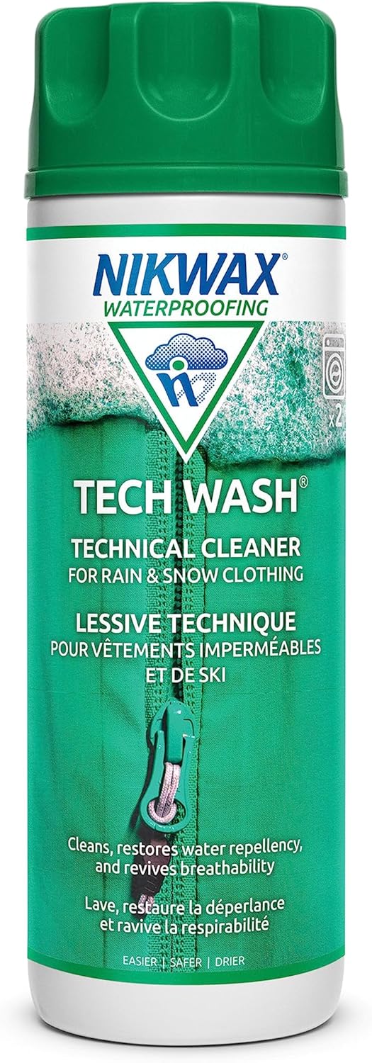 Nikwax Tech Wash 169 fl. oz., Technical Cleaner for Jackets and Outerwear, Restores Waterproofing in Rain, Ski, and Snow Gear, Safe for Gore-Tex and DWR