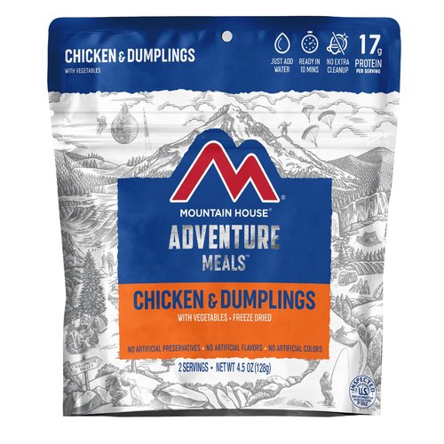Mountain House Granola with Milk & Blueberries (0055450) and Chicken & Dumplings Freeze Dried Backpacking & Camping Food 6-Pack