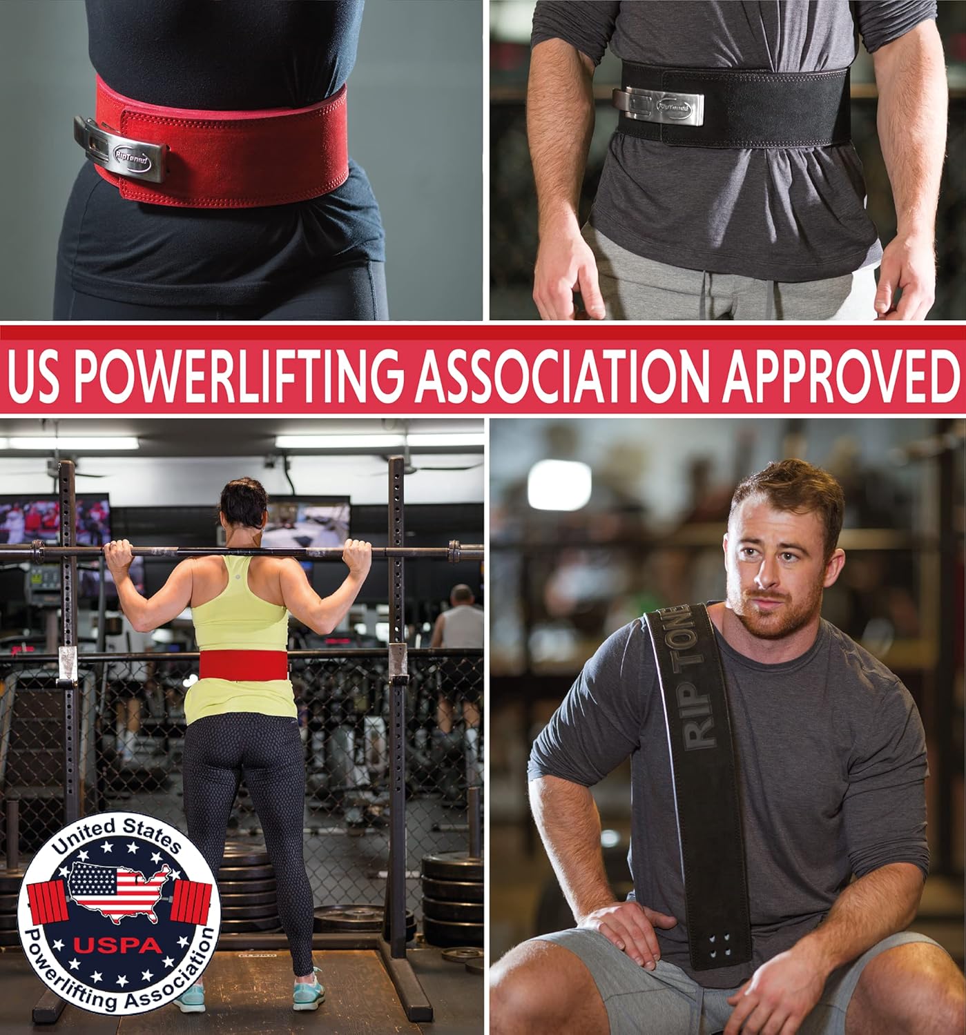 Rip Toned Lever Belt with Bonus Lifting Straps - 4" Leather Weight Lifting & Powerlifting Back Support - 10mm Belt for Strength Training, Xfit, Bodybuilding, MMA