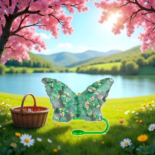 Stanley Cup Butterfly Straw Cover Cap - Bling Bow Straw Covers for Tumbler, Dust-Proof Silicone Tips (Green)