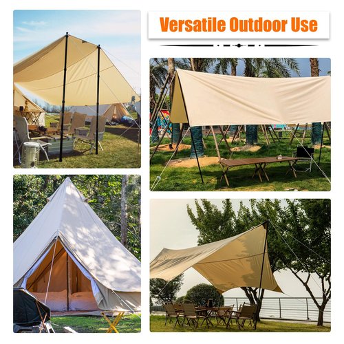 Car Tailgate Tarp & Tarp Poles, AYAMAYA 14 x 16 FT Extra Large Car Tent Tarp, Telescoping Camping Tent Poles Replacement