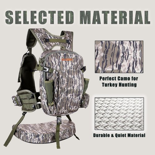 UIIHUNT Turkey Vest with Seat: Lightweight Turkey Hunting Vest with Game Pouch, Adjustable Turkey Hunting Gear Accessories