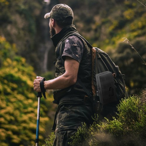 Little Fire Craft Tactical Pouch Drawstring Nylon Molle Pouch Outdoor Waist Bag Multi-Purpose Water-Resistant (Black)